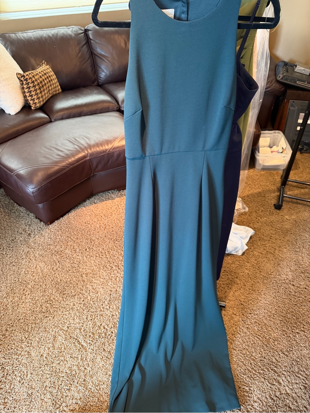 BHLDN Women’s long gown. Dark green